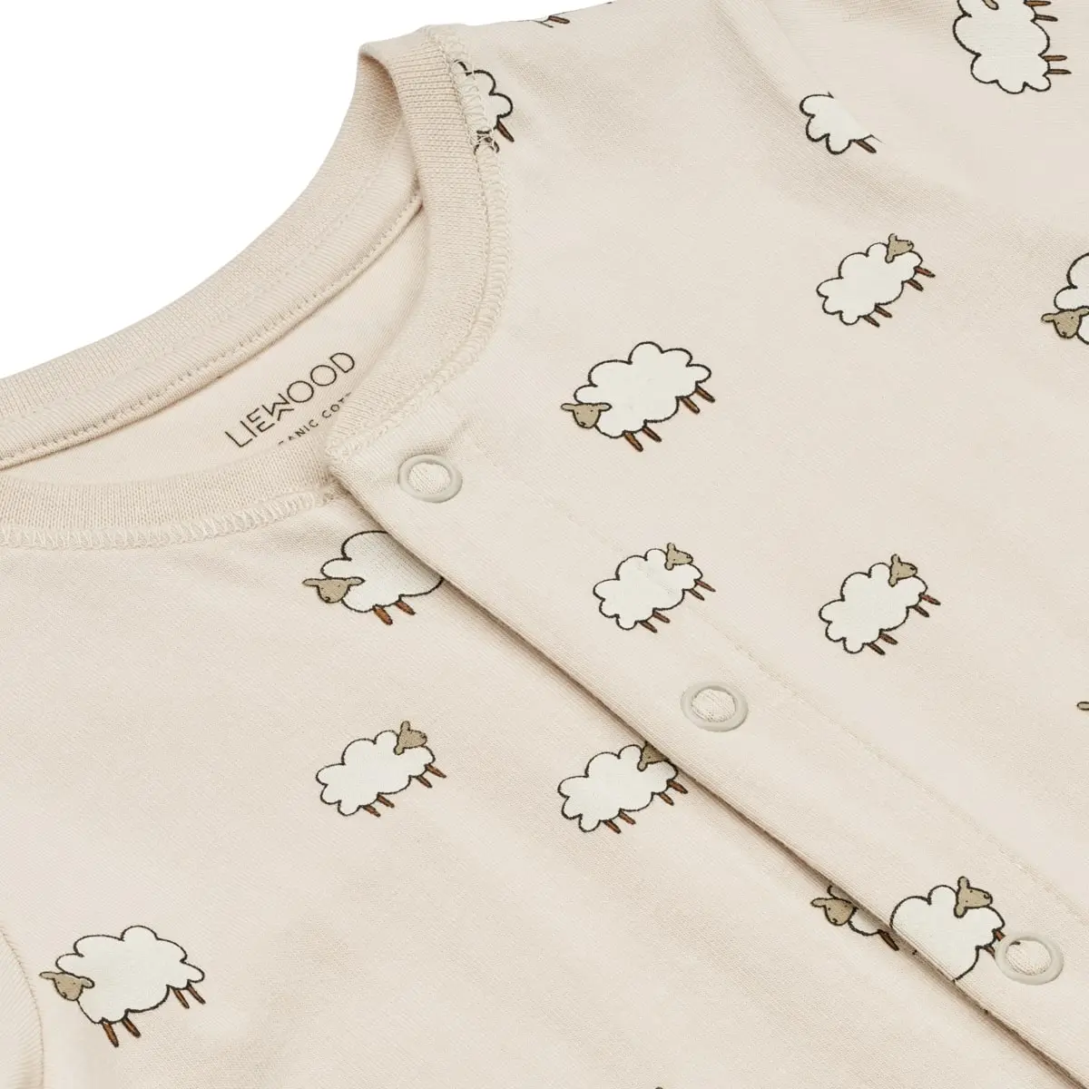 Liewood Pyjama-Jumpsuit Birk „Sheep / Sandy“, Gr. 56, 62, 74 – Bild 3