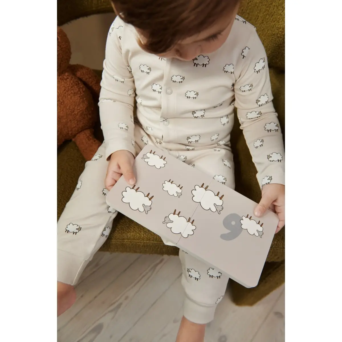 Liewood Pyjama-Jumpsuit Birk „Sheep / Sandy“, Gr. 56, 62, 74 – Bild 4