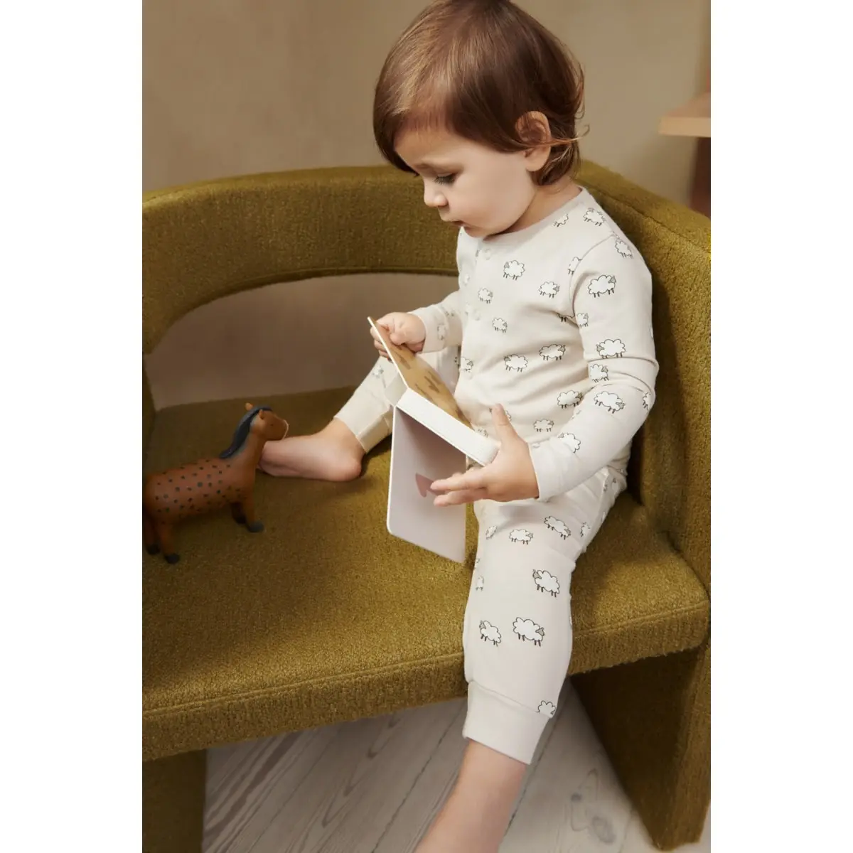 Liewood Pyjama-Jumpsuit Birk „Sheep / Sandy“, Gr. 56, 62, 74 – Bild 5