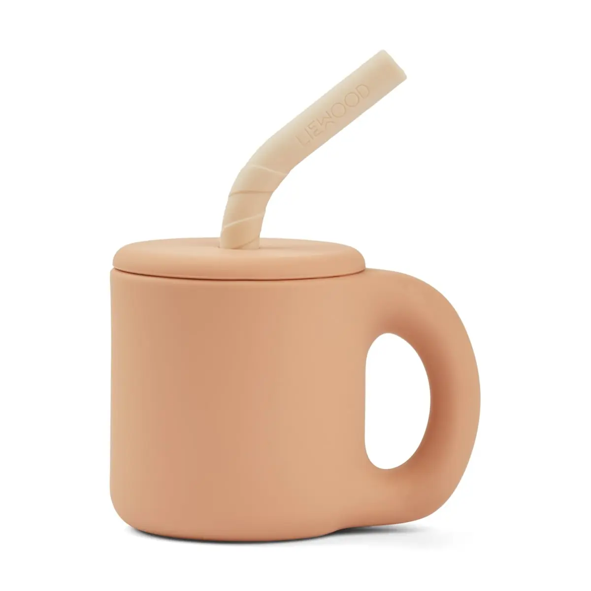 Liewood Silikon Becher Jenna „Tuscany rose / Apple blossom“ mit Trinkhalm