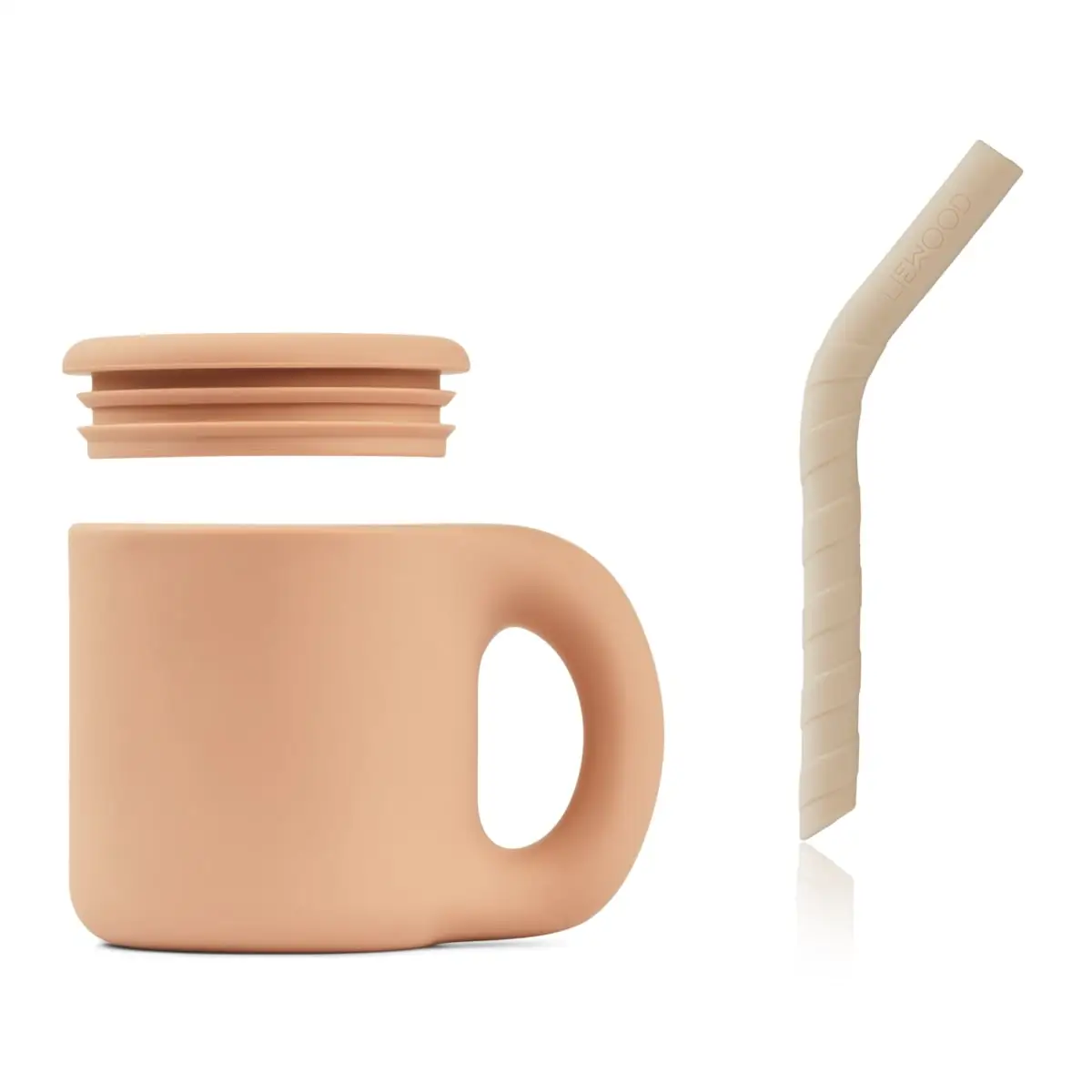 Liewood Silikon Becher Jenna „Tuscany rose / Apple blossom“ mit Trinkhalm