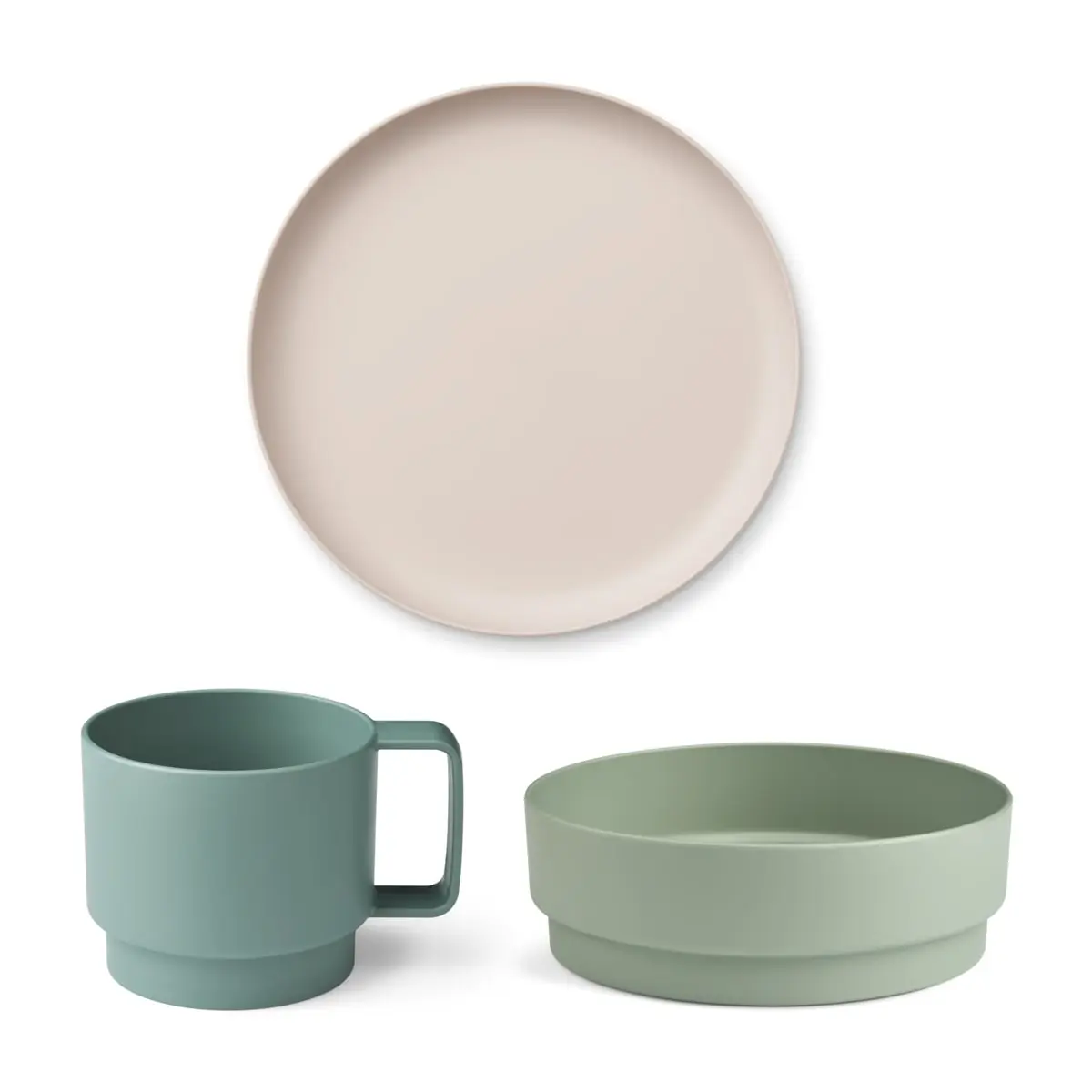Liewood Geschirrset Walt „Dusty mint mix“, PLA, 3-teiig