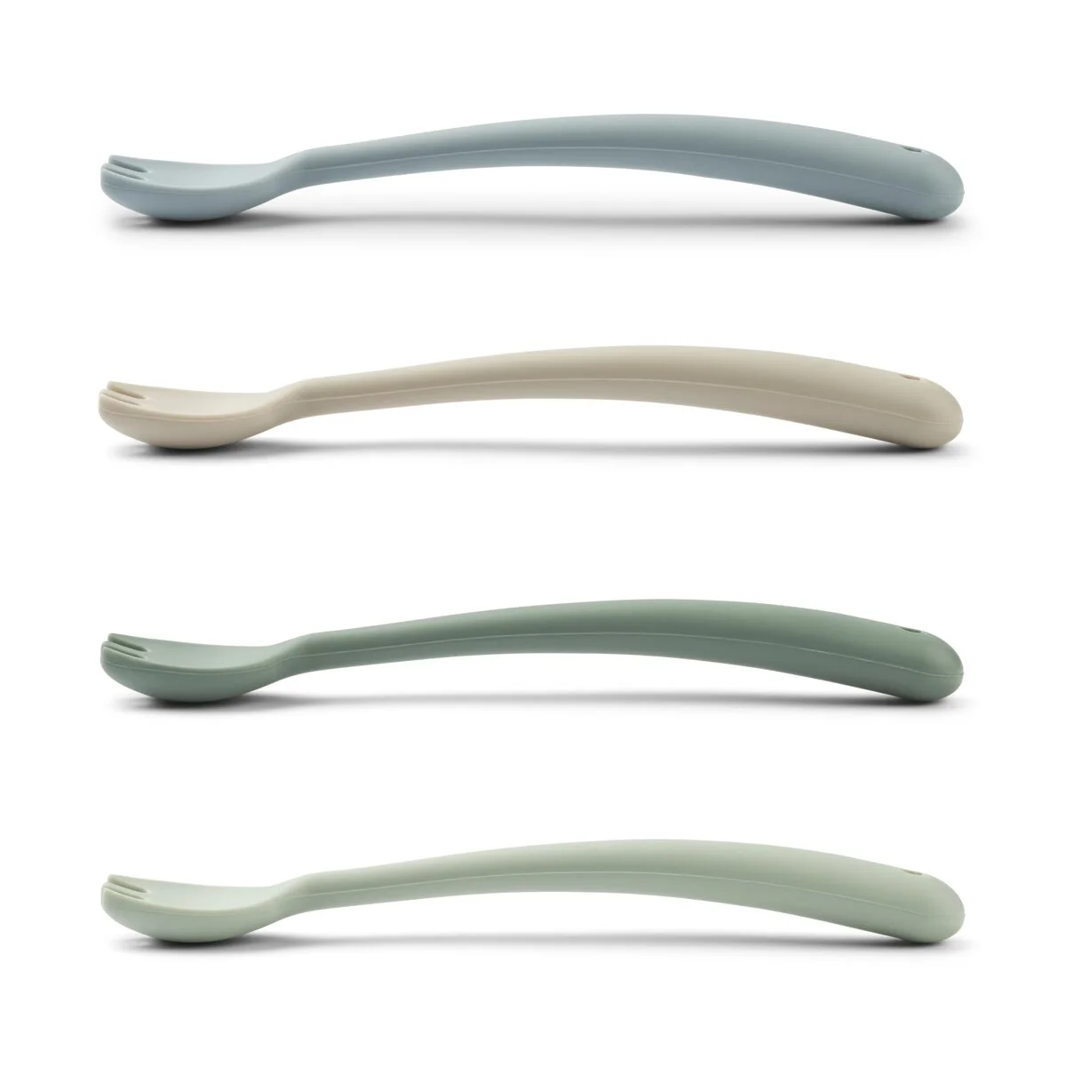 Liewood Kindergabel-Set Scott „Dusty mint multi mix“ aus Silikon, 4-teilig