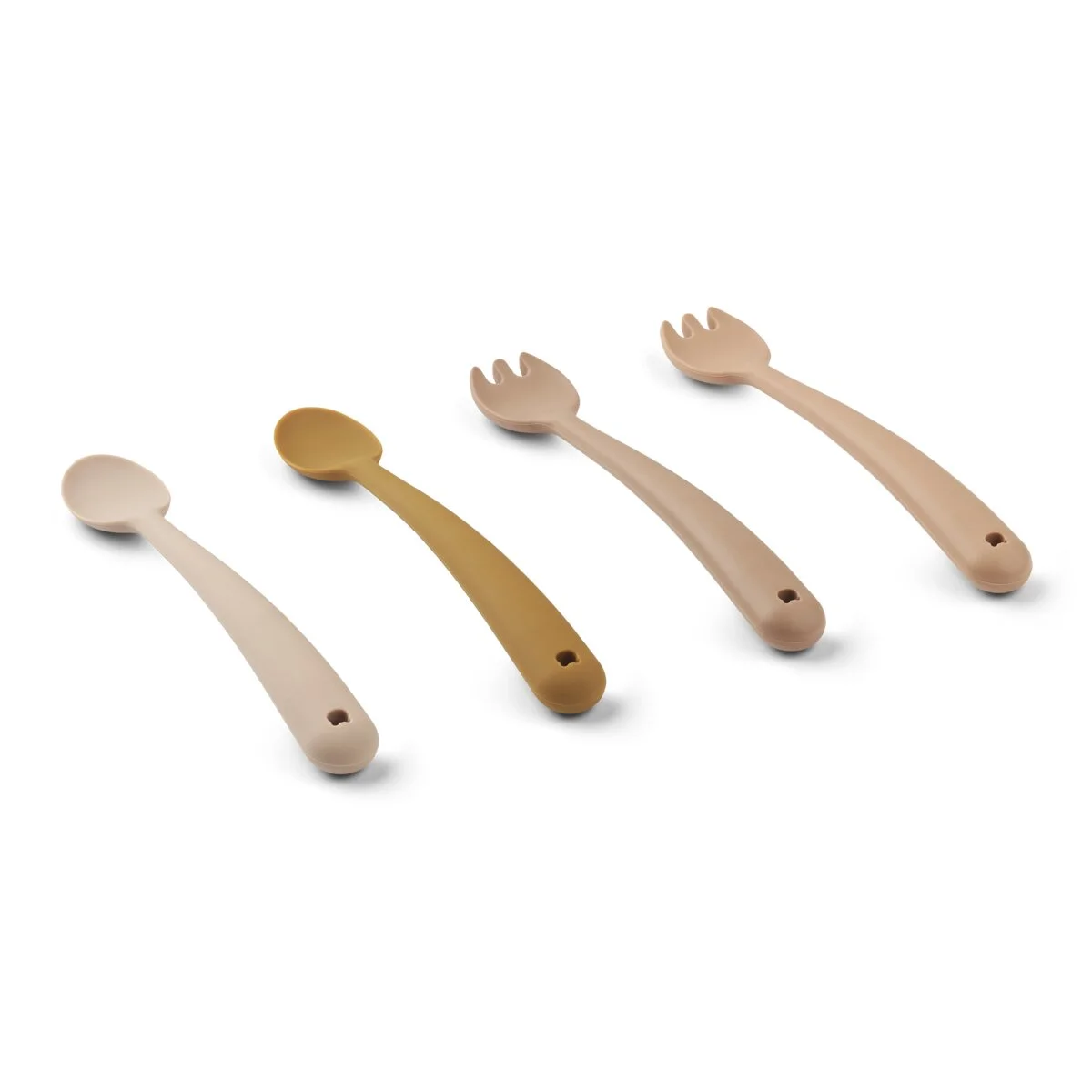 Liewood Babybesteck-Set Shea „Rose multi mix“ aus Silikon, 4-teilig