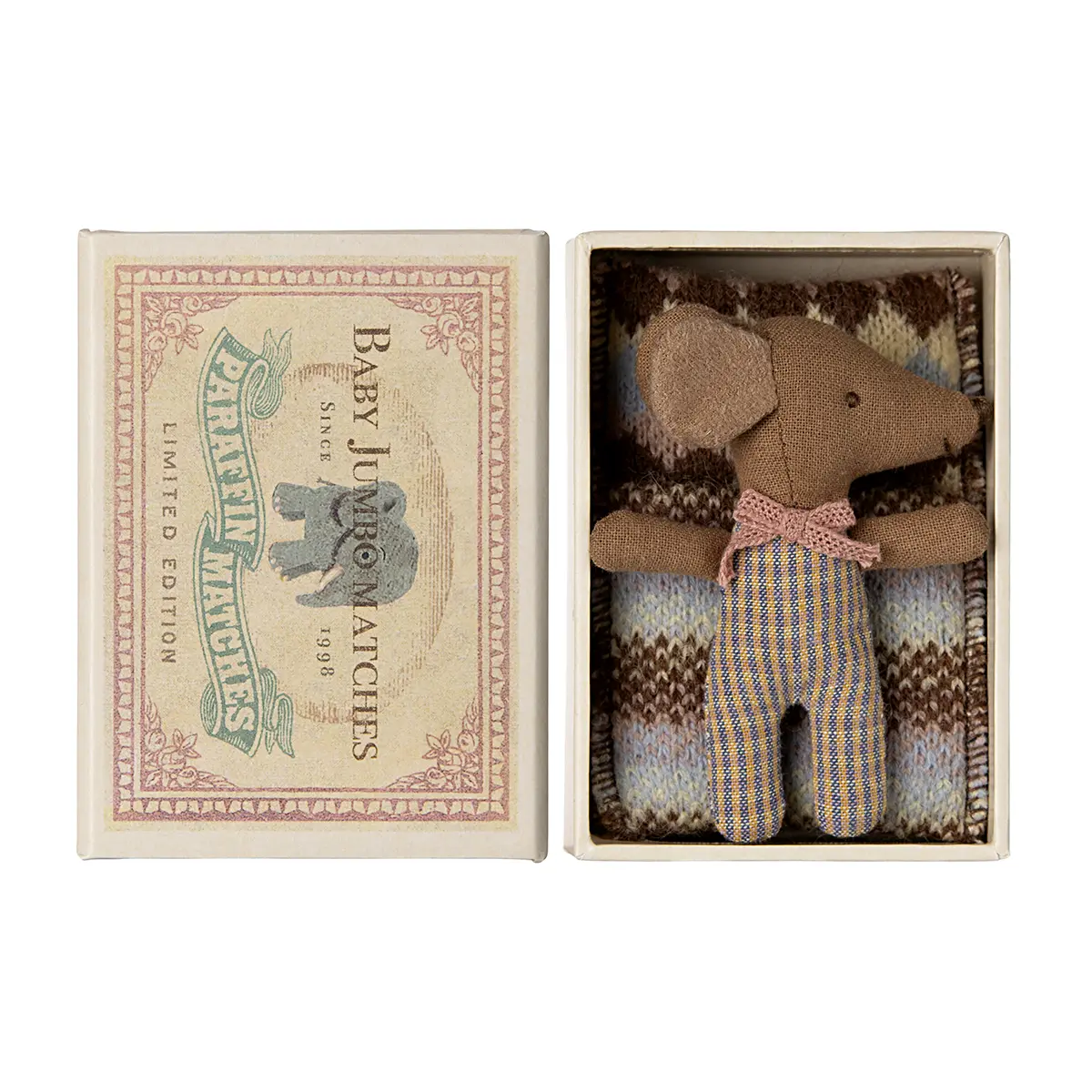 Maileg Baby Maus „Sleepy wakey / Rose“ in Streichholzschachtel, H8cm
