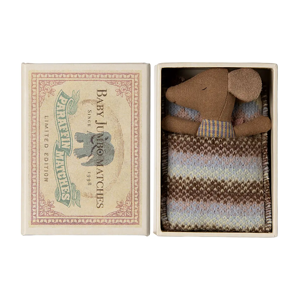 Maileg Baby Maus „Sleepy wakey / Rose“ in Streichholzschachtel, H8cm