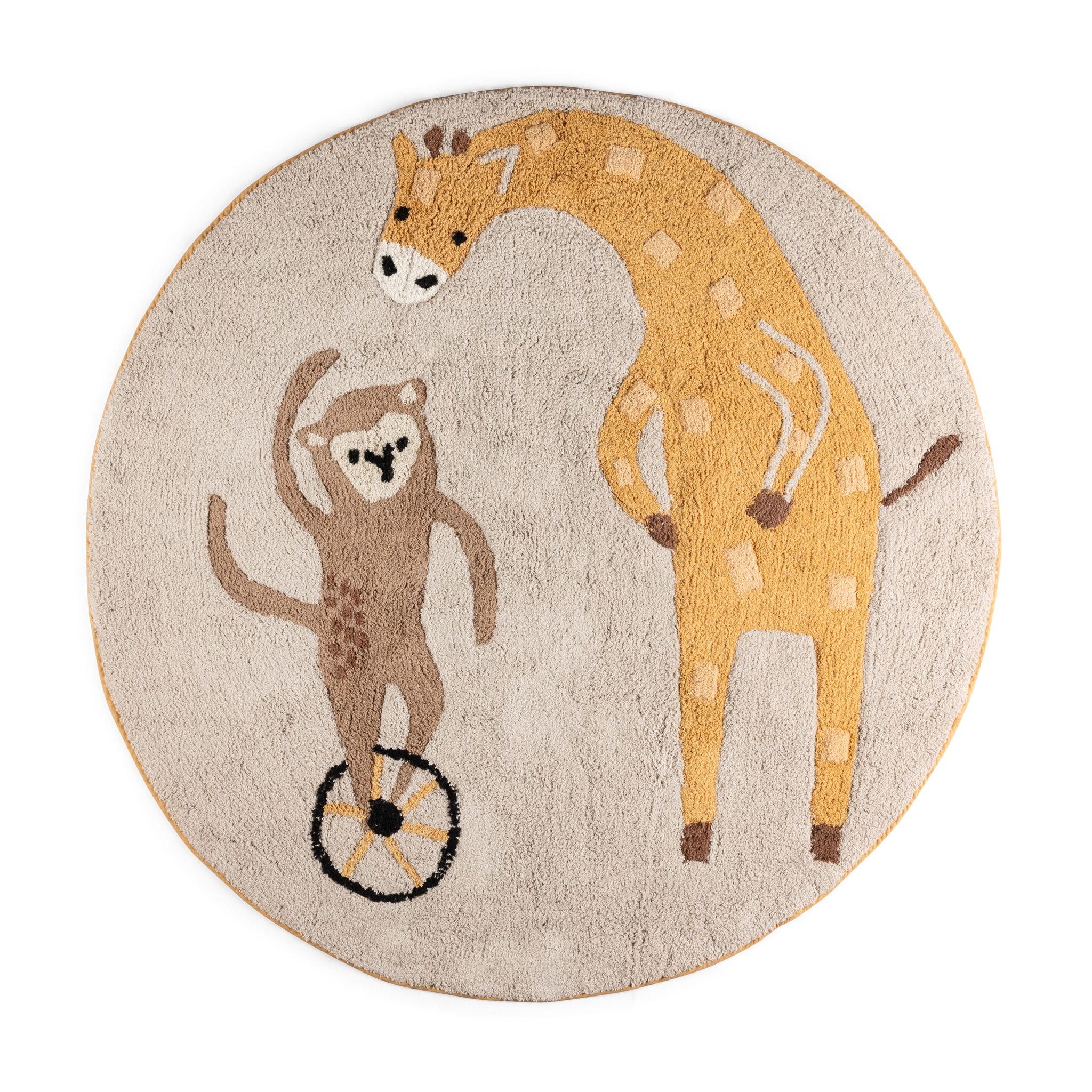 Sebra Teppich Affe, Giraffe „Toes / Builders“, gewebt, ø120cm