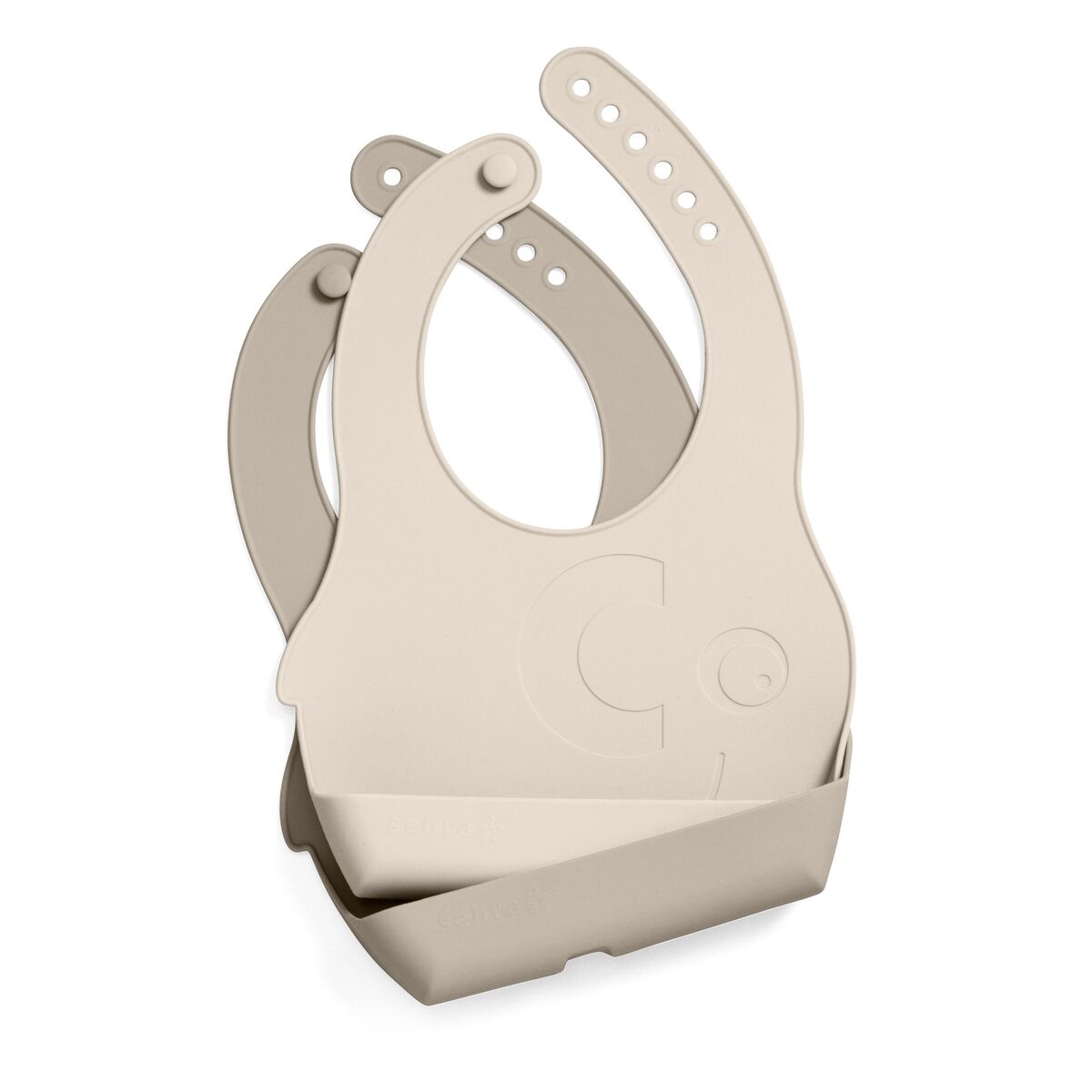 Sebra Silikon Lätzchen-Set, Fanto, Jetty Beige