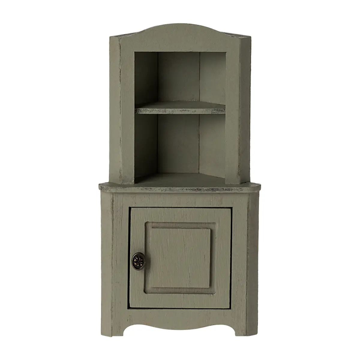 Maileg Miniatur Eckschrank aus Holz, hellgrün, 15x8cm