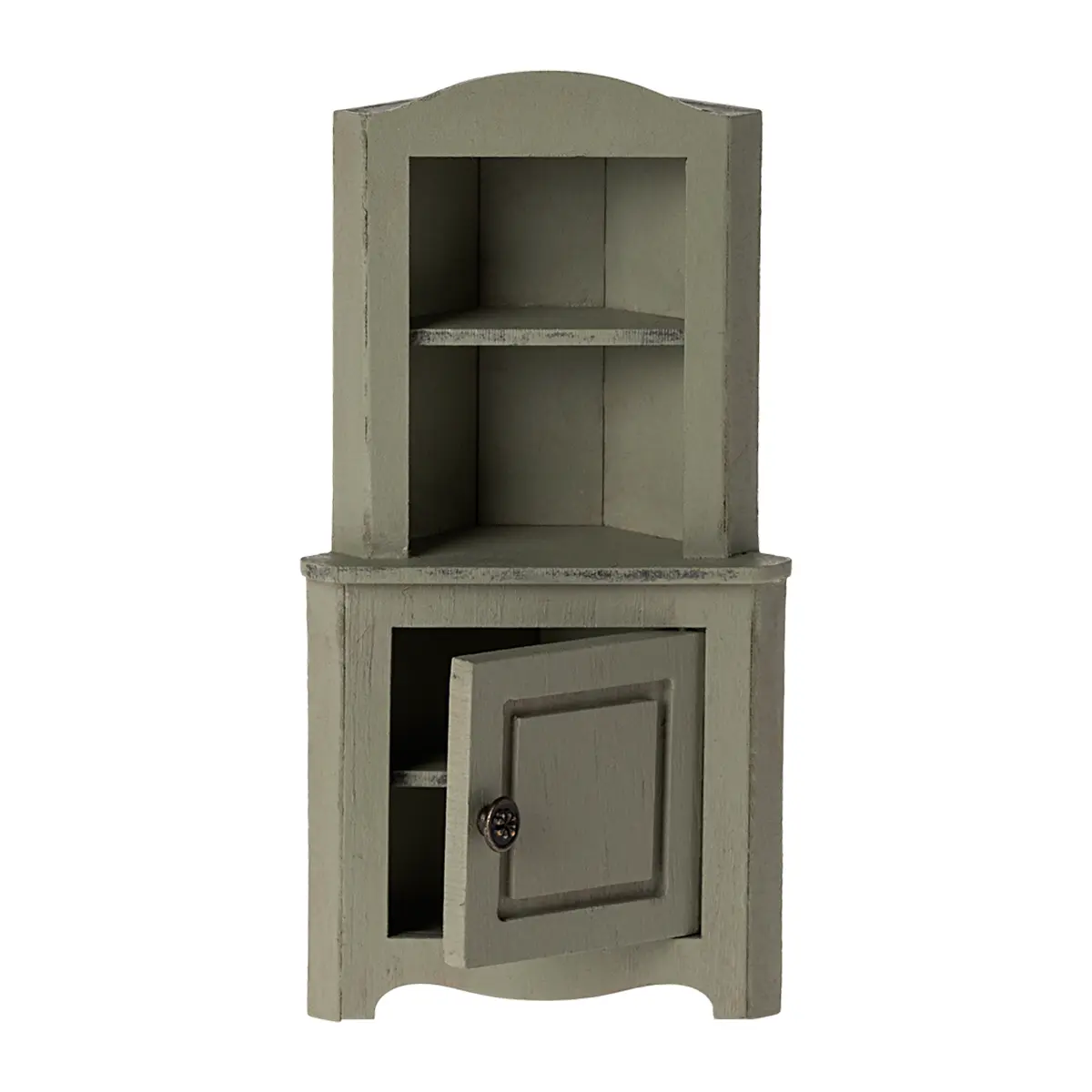 Maileg Miniatur Eckschrank aus Holz, hellgrün, 15x8cm