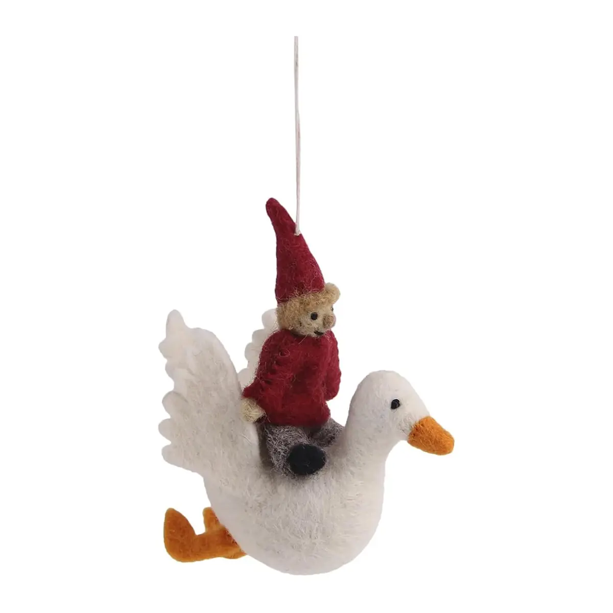 Gry & Sif Weihnachtsbaumschmuck „Wichtel auf Gans“