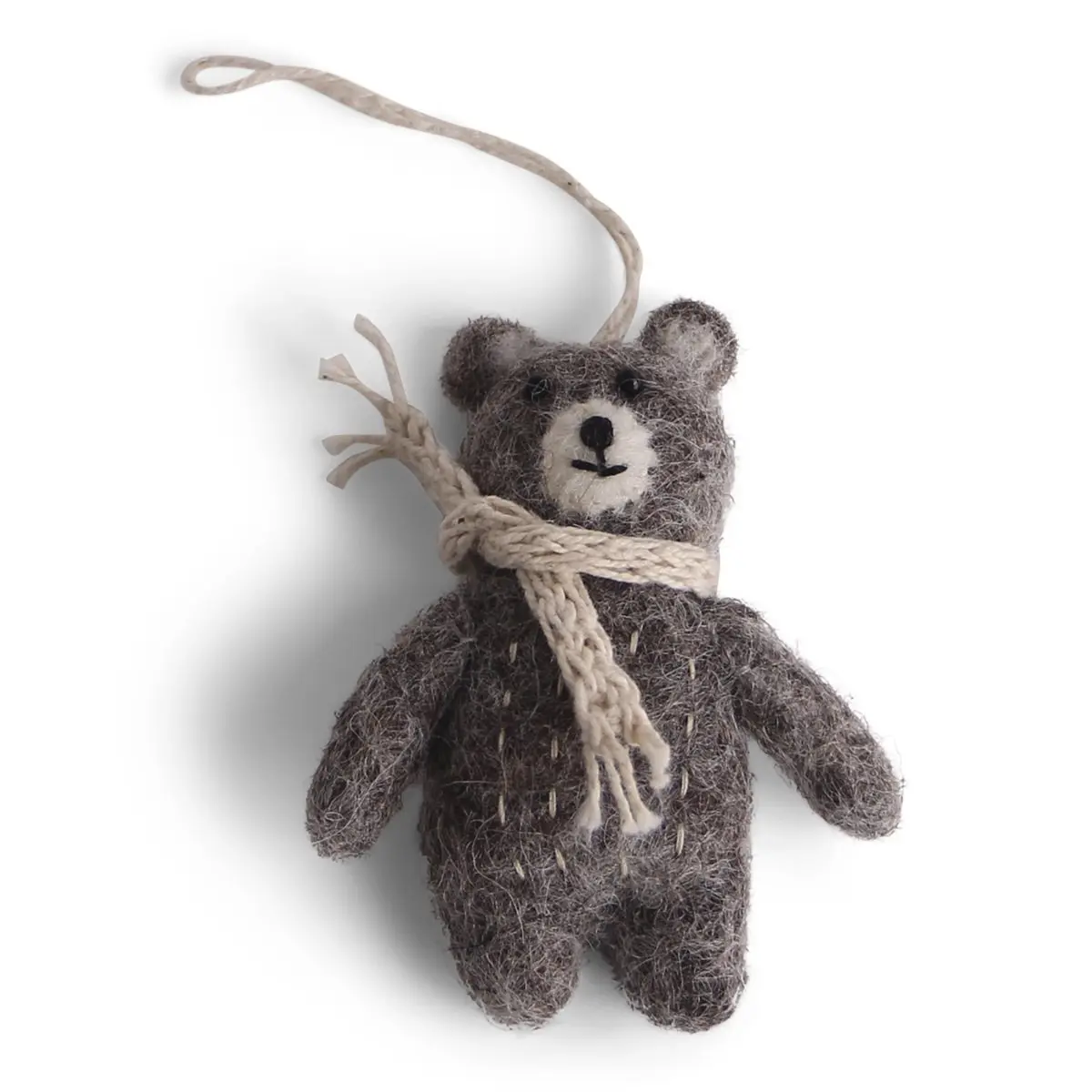 Gry & Sif Weihnachtstiere „grauer Bär mit beigem Schal“