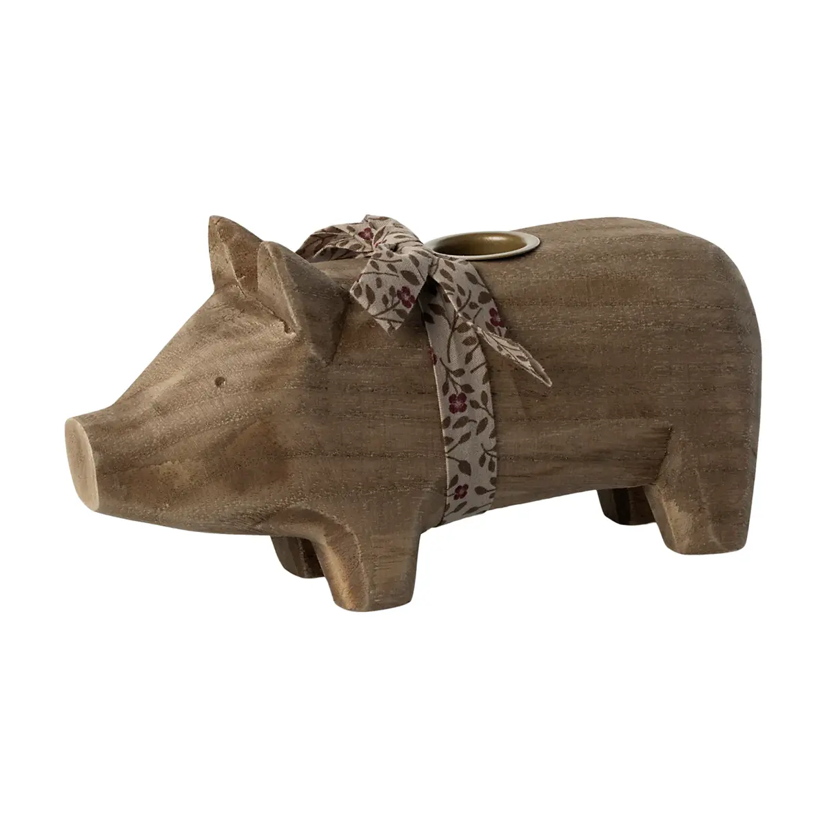 Maileg Holzschwein, natur, Kerzenhalter, medium, 1-flammig, 18cm