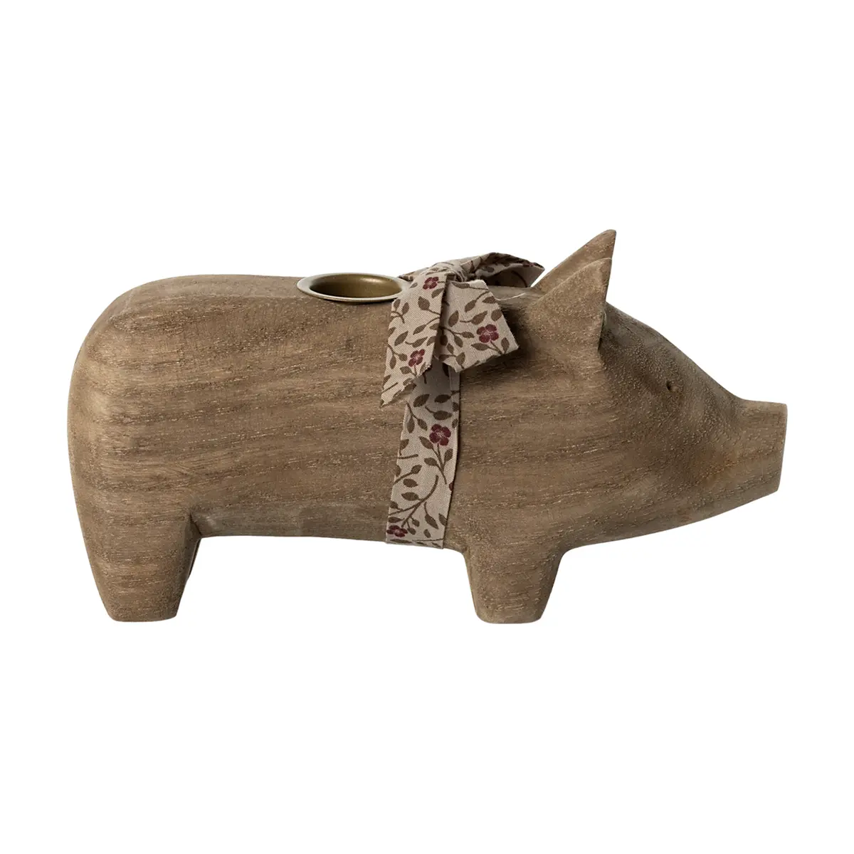 Maileg Holzschwein, natur, Kerzenhalter, medium, 1-flammig, 18cm