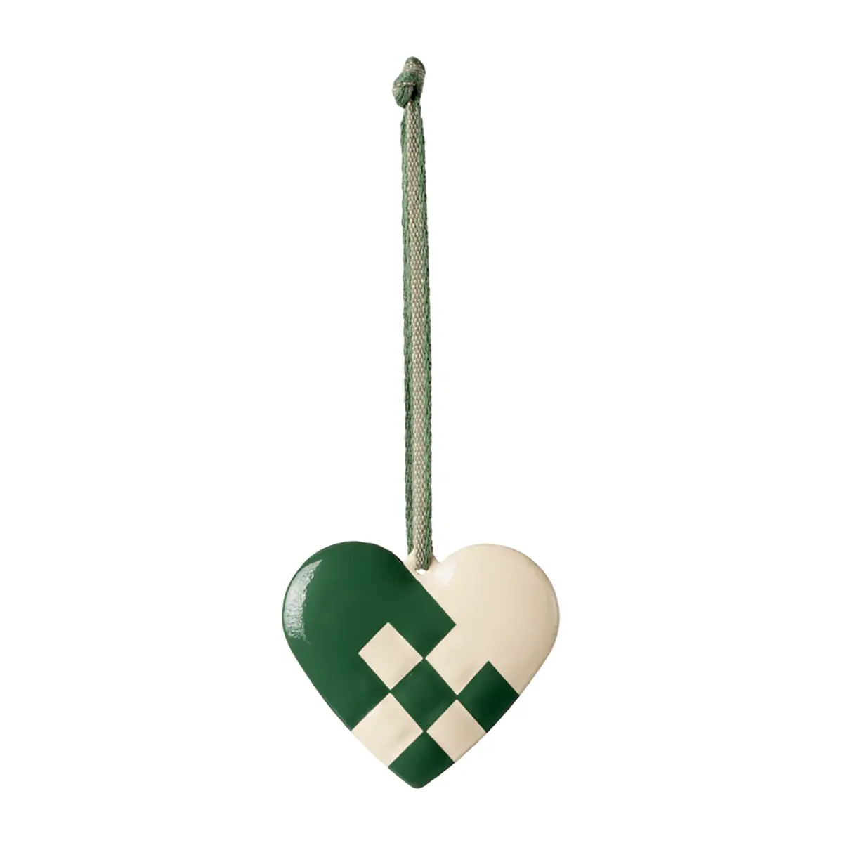 Maileg Weihnachtsbaumschmuck Herz aus Metall „dunkelgrün“ 6cm