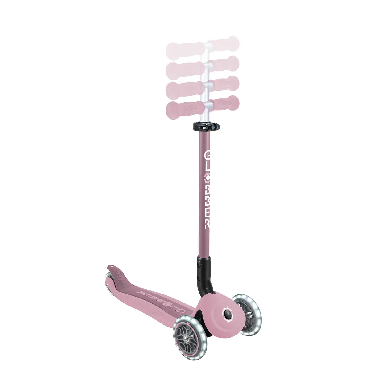 Globber 3-in-1 Roller Go-Up Active Lights Eco mit Leuchtrollen – Beere, 15M-9J