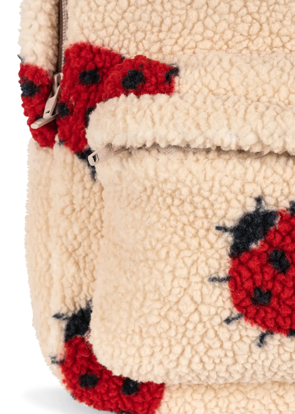Konges Sløjd Teddyfell-Kinderrucksack Jody „Ladybug Sand“
