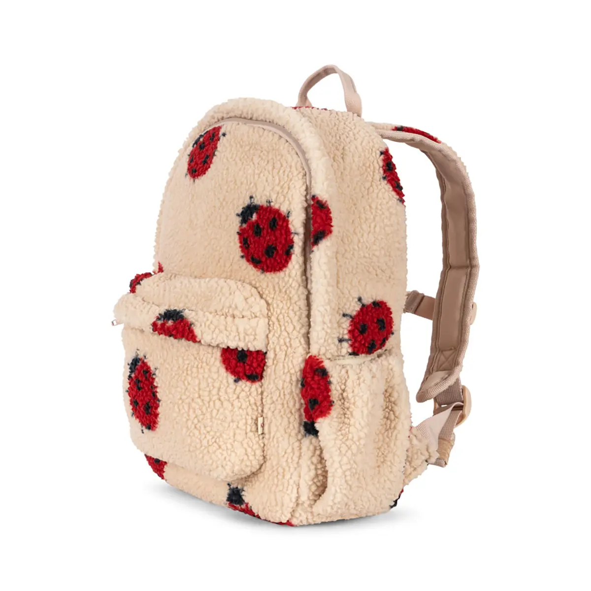 Konges Sløjd Teddyfell-Kinderrucksack Jody „Ladybug Sand“