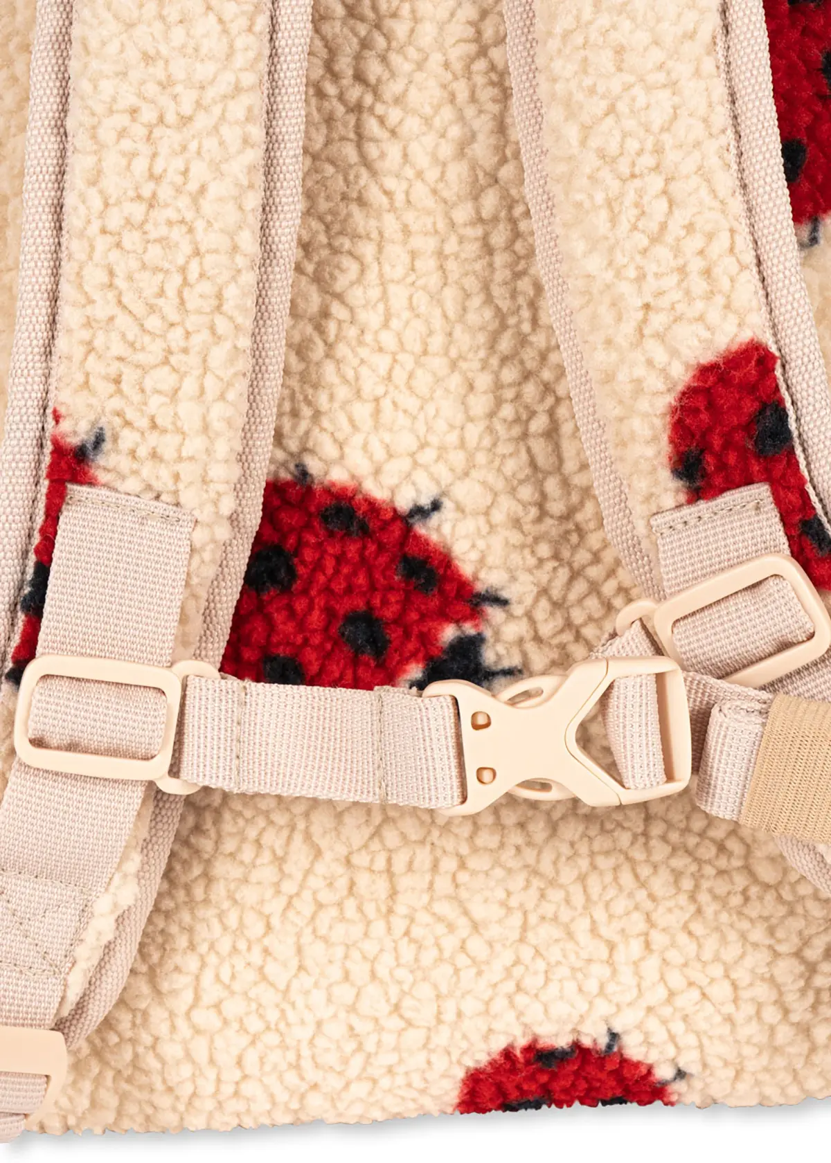 Konges Sløjd Teddyfell-Kinderrucksack Jody „Ladybug Sand“