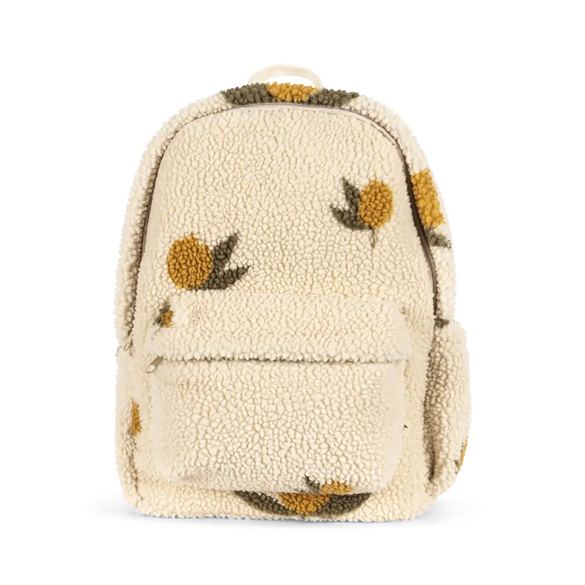 Konges Sløjd Teddyfell-Kinderrucksack Jody „Mon Grand Citron Sage“