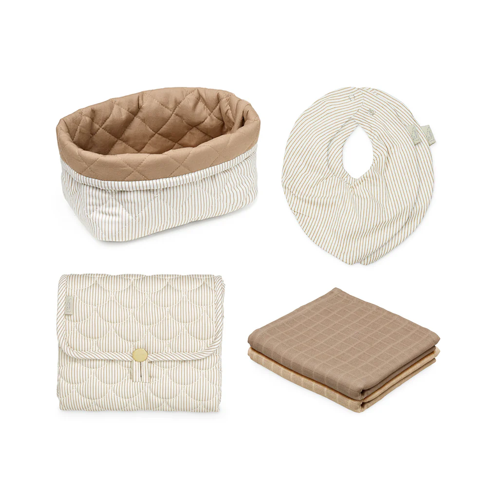 Cam Cam Baby-Pflegset „Classic Stripes Camel “, 24x15x14cm