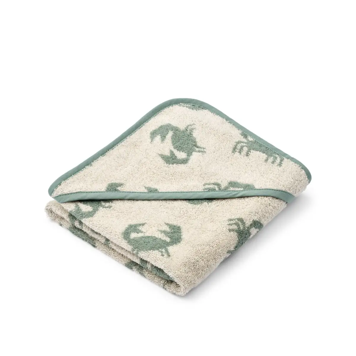 Liewood Baby-Kapuzenhandtuch Alba „Crab / Sandy“, 70x70cm