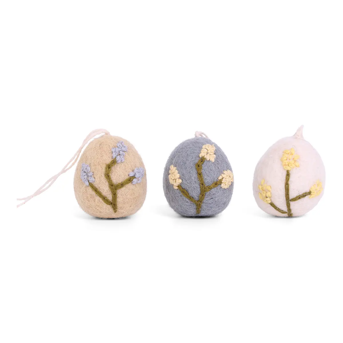 Gry & Sif Filz-Ostereier-Set „Embroidery Heather“