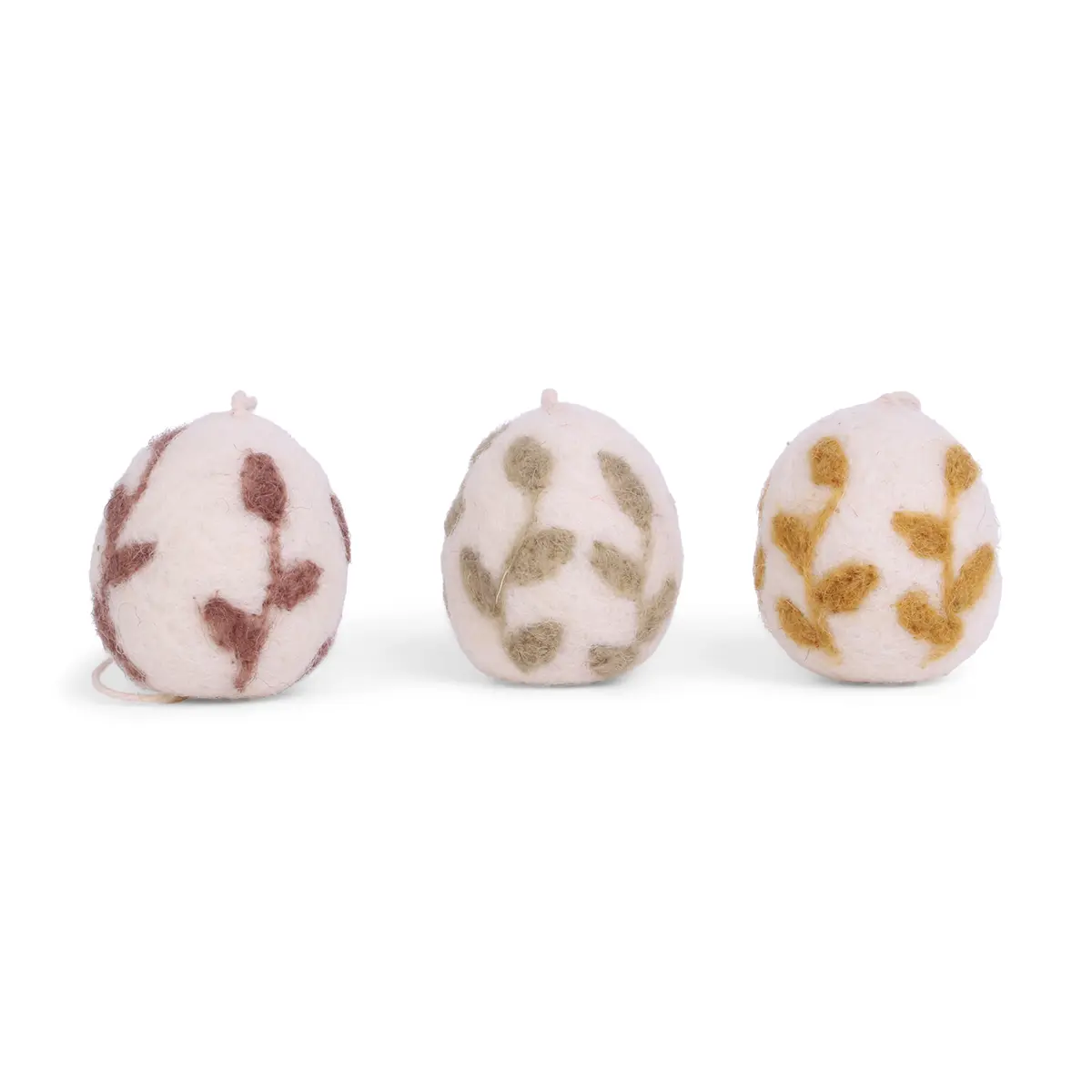 Gry & Sif Filz-Ostereier-Set „Leaves“ H4cm