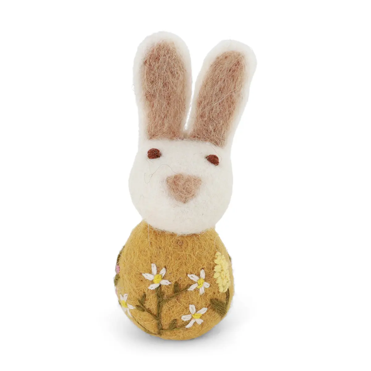 Gry & Sif Osterhase „White / Flower Embroidery / Ocher“
