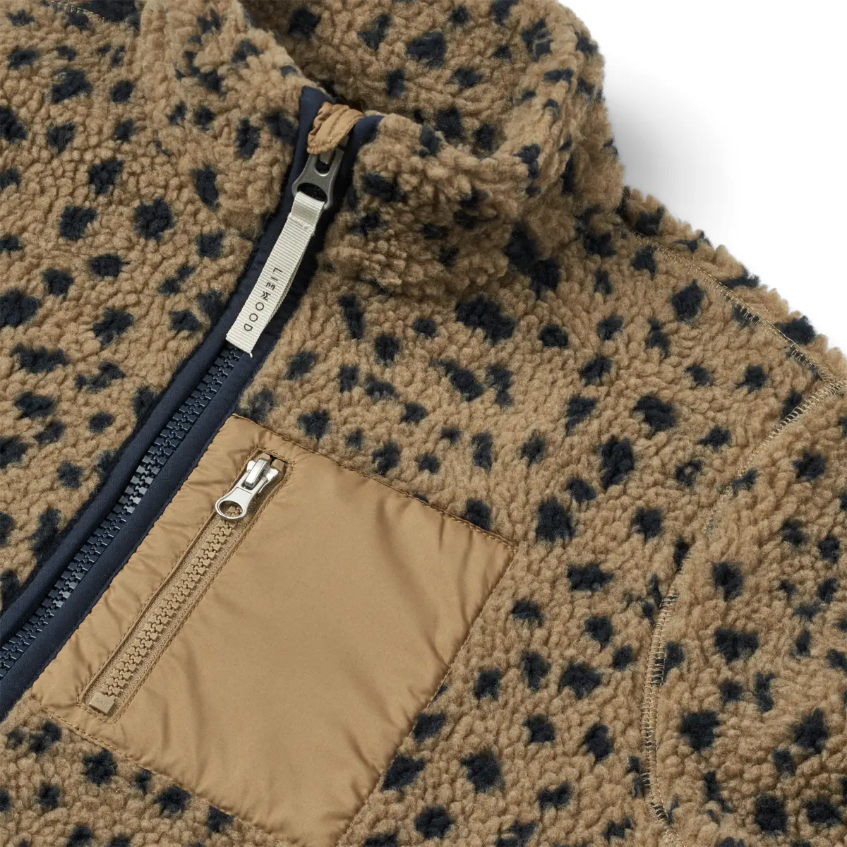 DELISTED Liewood Sherpa Erwachsenen Jacke Nelson „Leo spots / Oat“, Gr. 34 – Bild 3