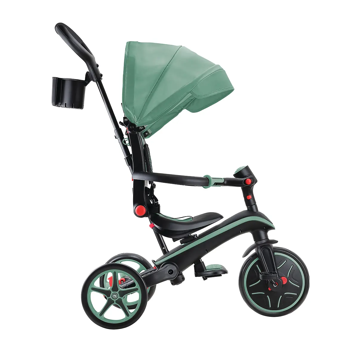 Globber Trike Explorer 4-in-1 – Olivgrün, faltbar, 10M-5J, mitwachsendes Dreirad