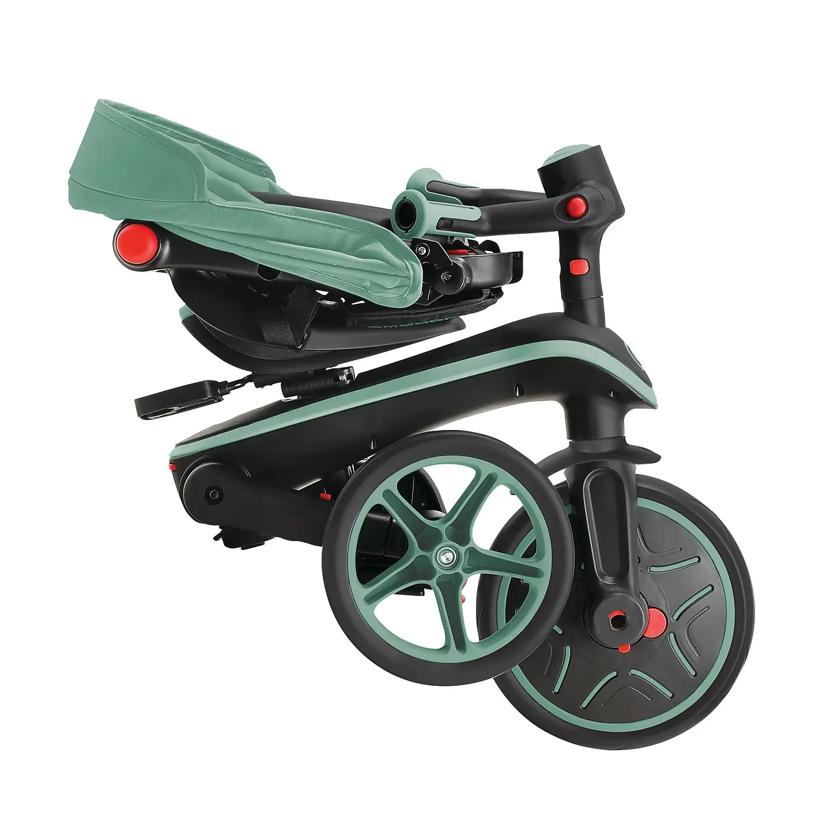 Globber Trike Explorer 4-in-1 – Olivgrün, faltbar, 10M-5J, mitwachsendes Dreirad