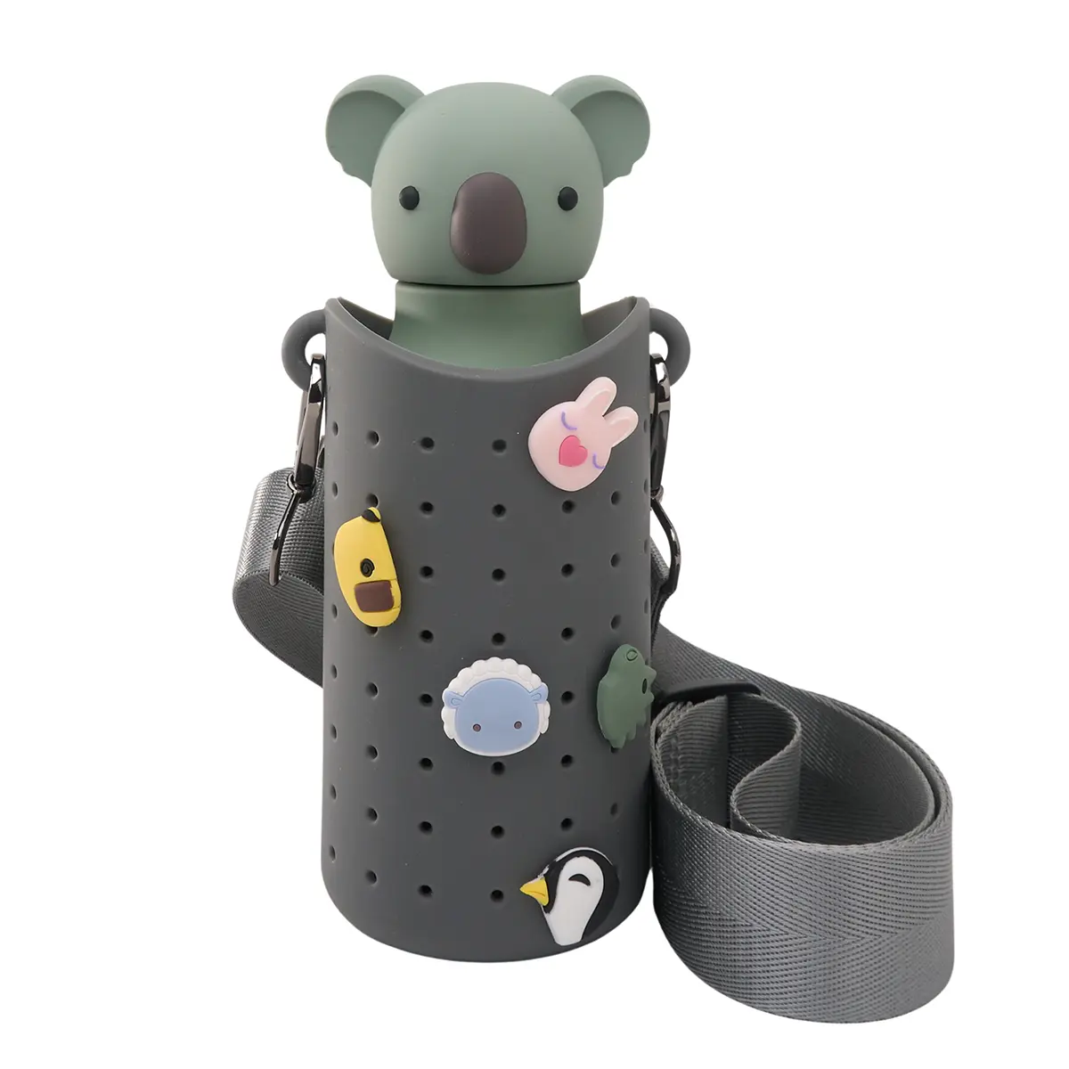 ASOBU Bestie Sling Tragetasche für Trinkflasche „grau“