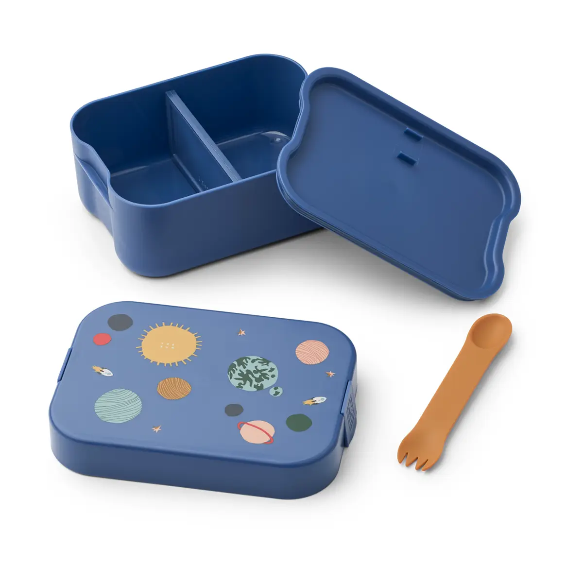 Liewood Snackbox Kamil „Universe / Classic navy“ mit Göffel
