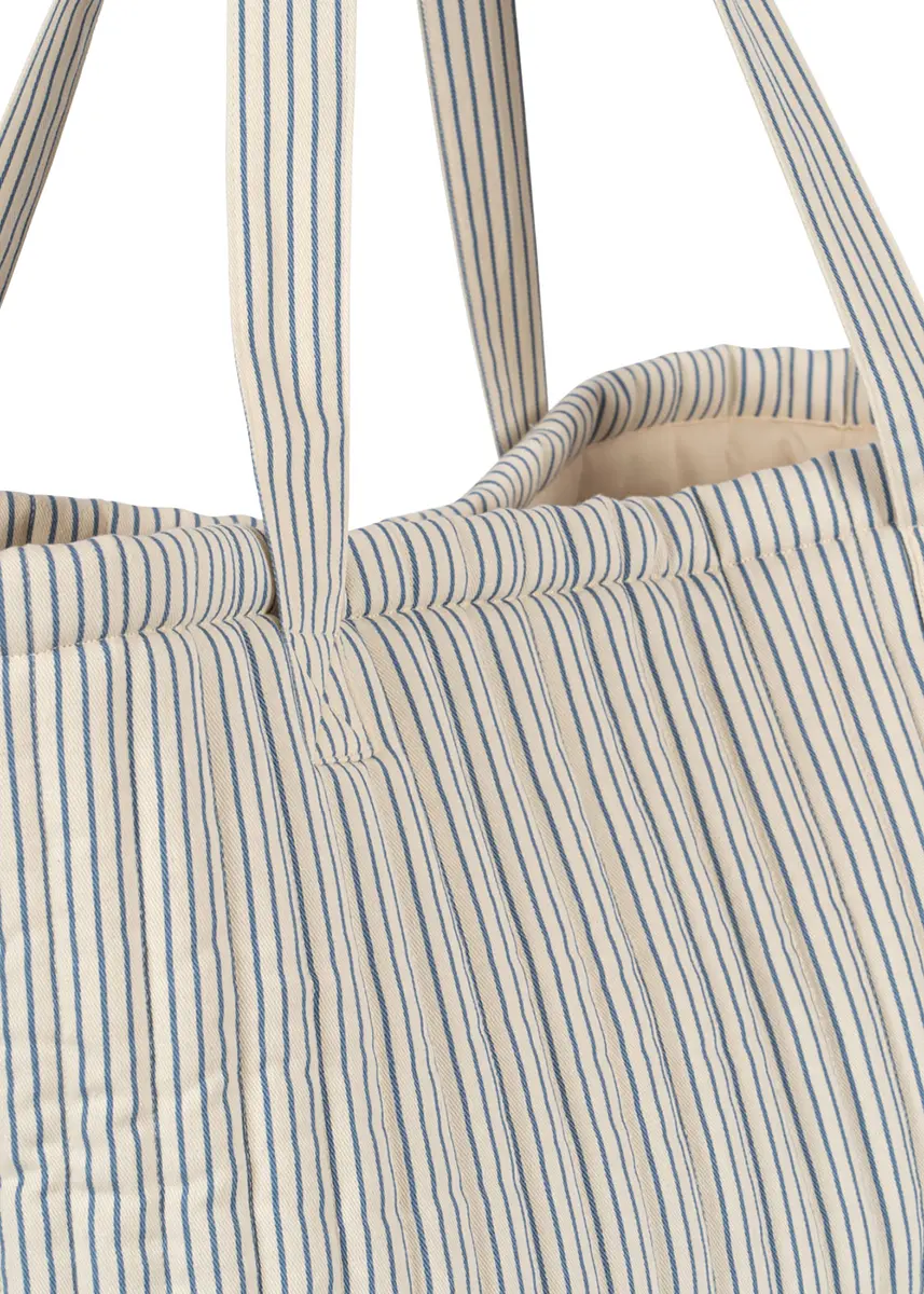 Konges Sløjd gesteppte Stofftasche Molly „Stripe Blue“, großer Shopper