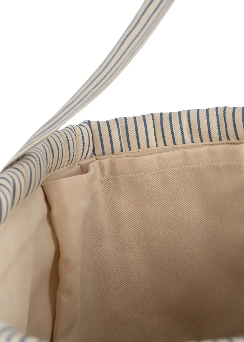Konges Sløjd gesteppte Stofftasche Molly „Stripe Blue“, großer Shopper