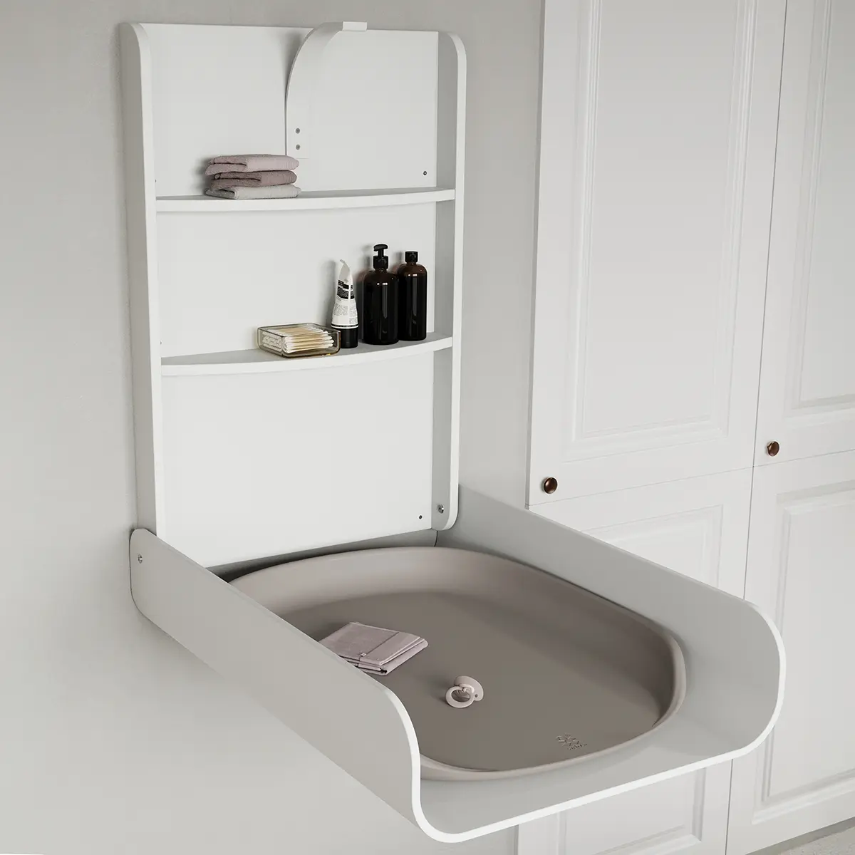 Sebra Wandwickeltisch, Classic white, klappbar, FSC™ Mix – Bild 3