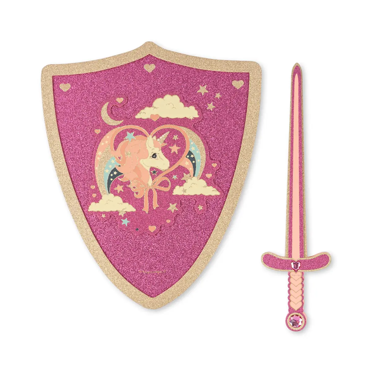 Konges Sløjd Kinderkostüm-Set „Ritter“, Schild und Schwert, pink