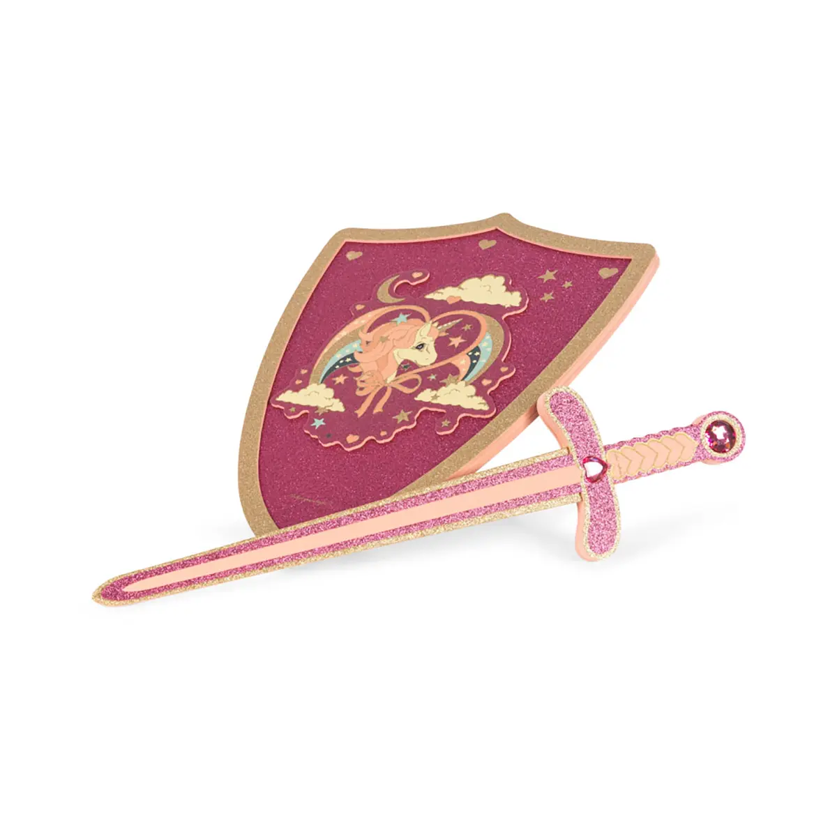 Konges Sløjd Kinderkostüm-Set „Ritter“, Schild und Schwert, pink