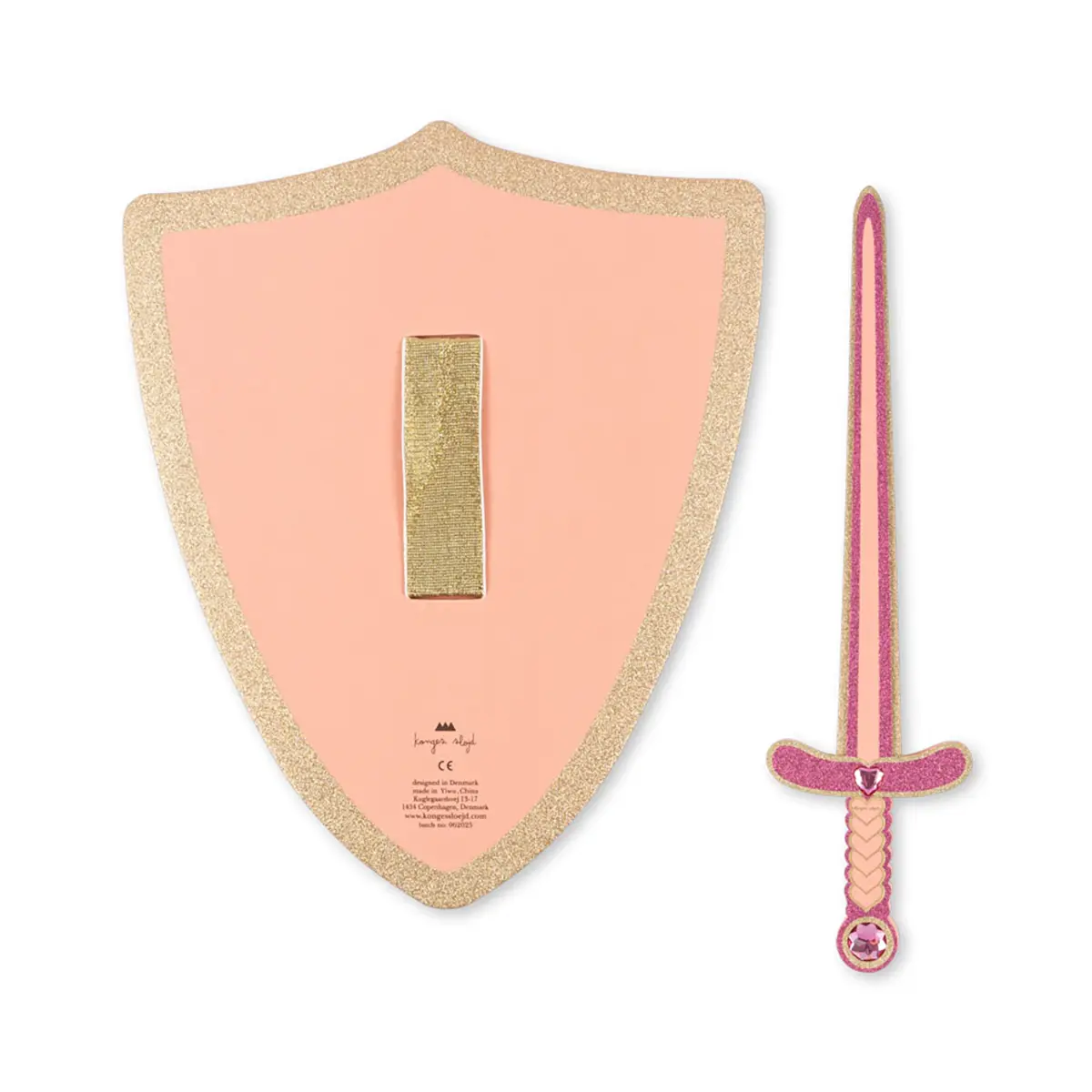 Konges Sløjd Kinderkostüm-Set „Ritter“, Schild und Schwert, pink