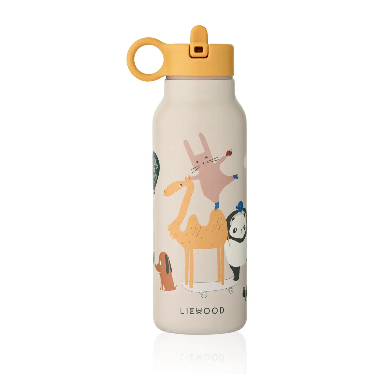 Liewood Falk Edelstahl Trinkflasche „Around the world / Sandy" 350ml, Medium