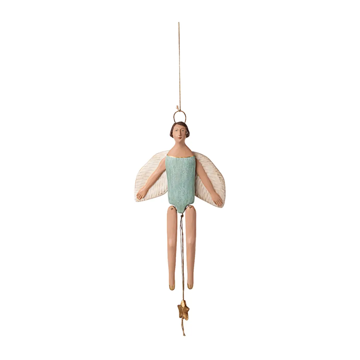 Maileg Engel Hampelmann mit Heiligenschein, Medium - Hellmint, H26cm