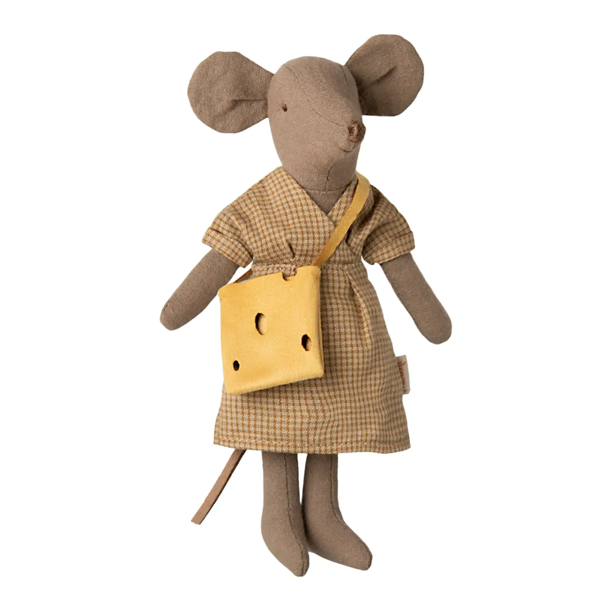 Maileg Mama Maus mit Kleid und Tasche, Hellbraun