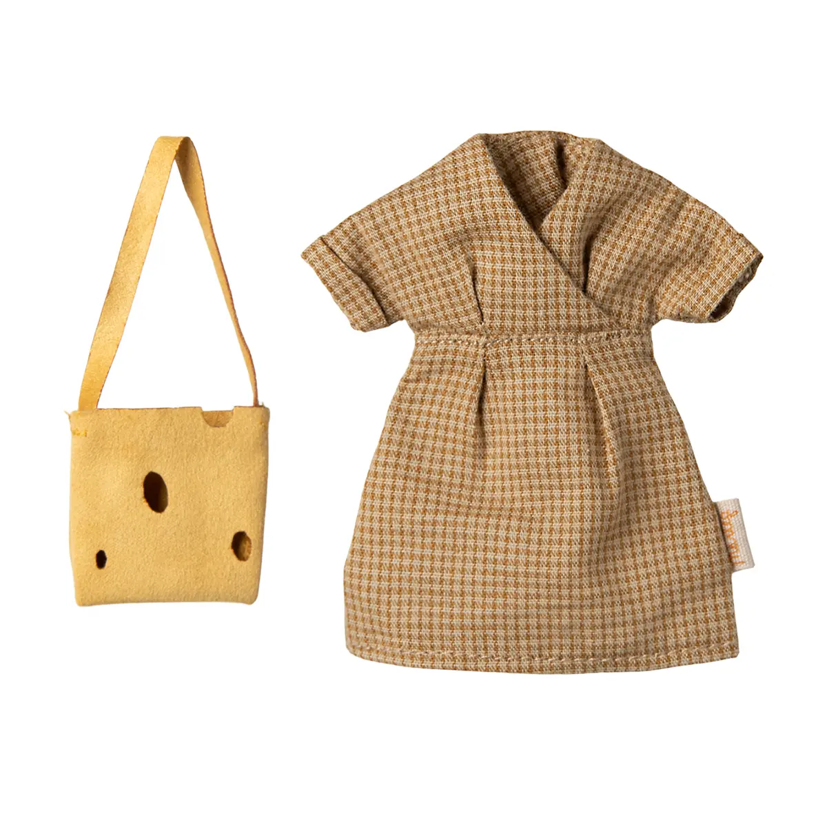 Maileg Mama Maus mit Kleid und Tasche, Hellbraun