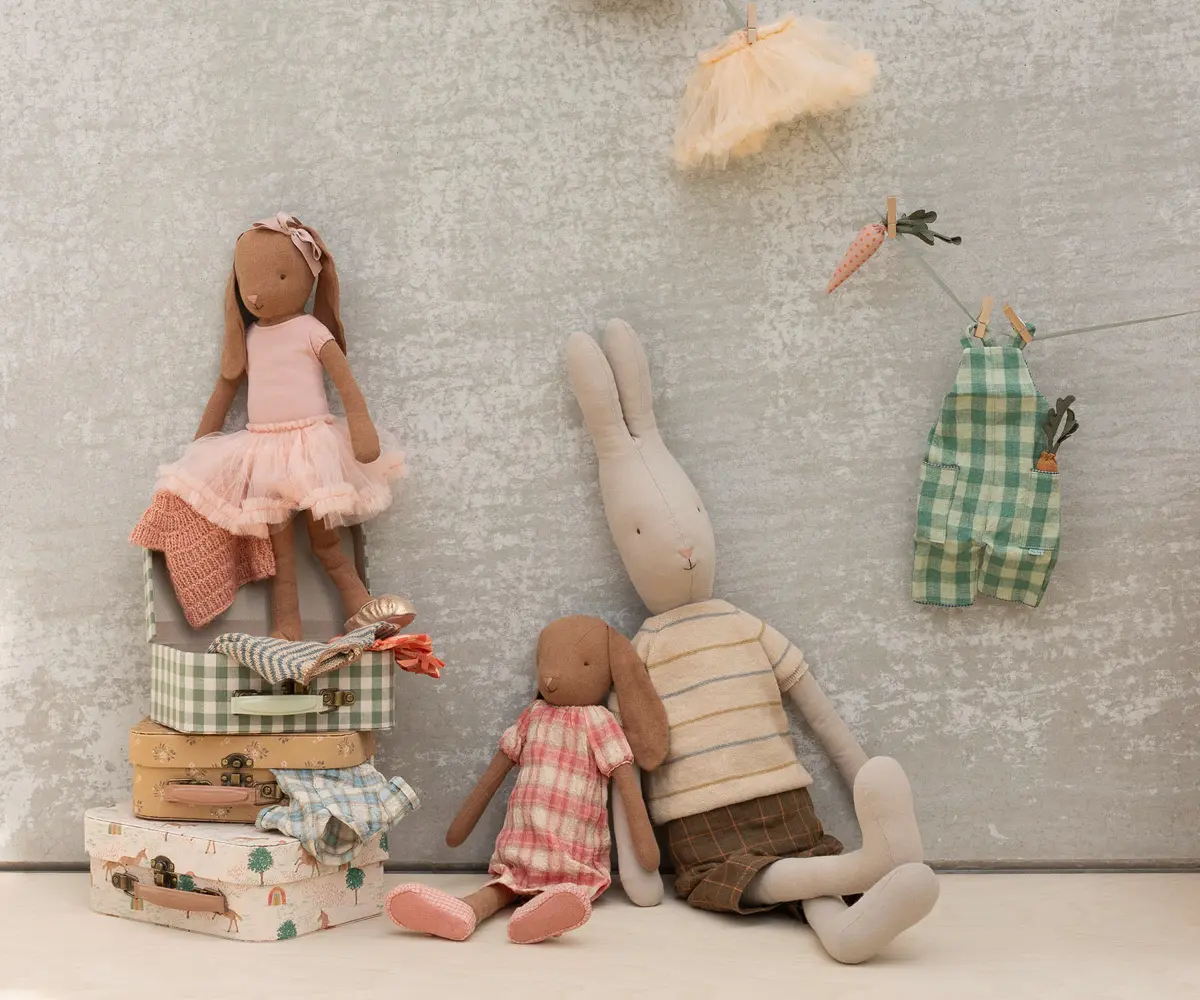 Maileg Puppenkleidungs-Set Ballettanzug und Rock, rosa, für Hasen (Größe 3)