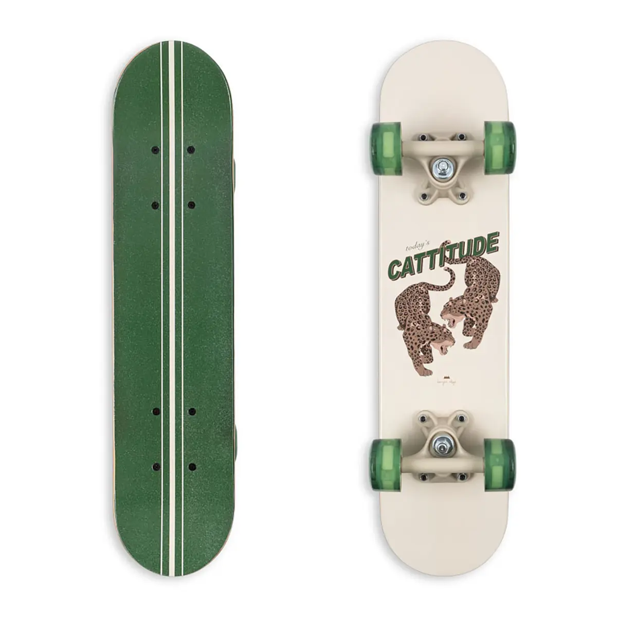 Konges Sløjd Skateboard „Cattitude“ mit Leuchträdern