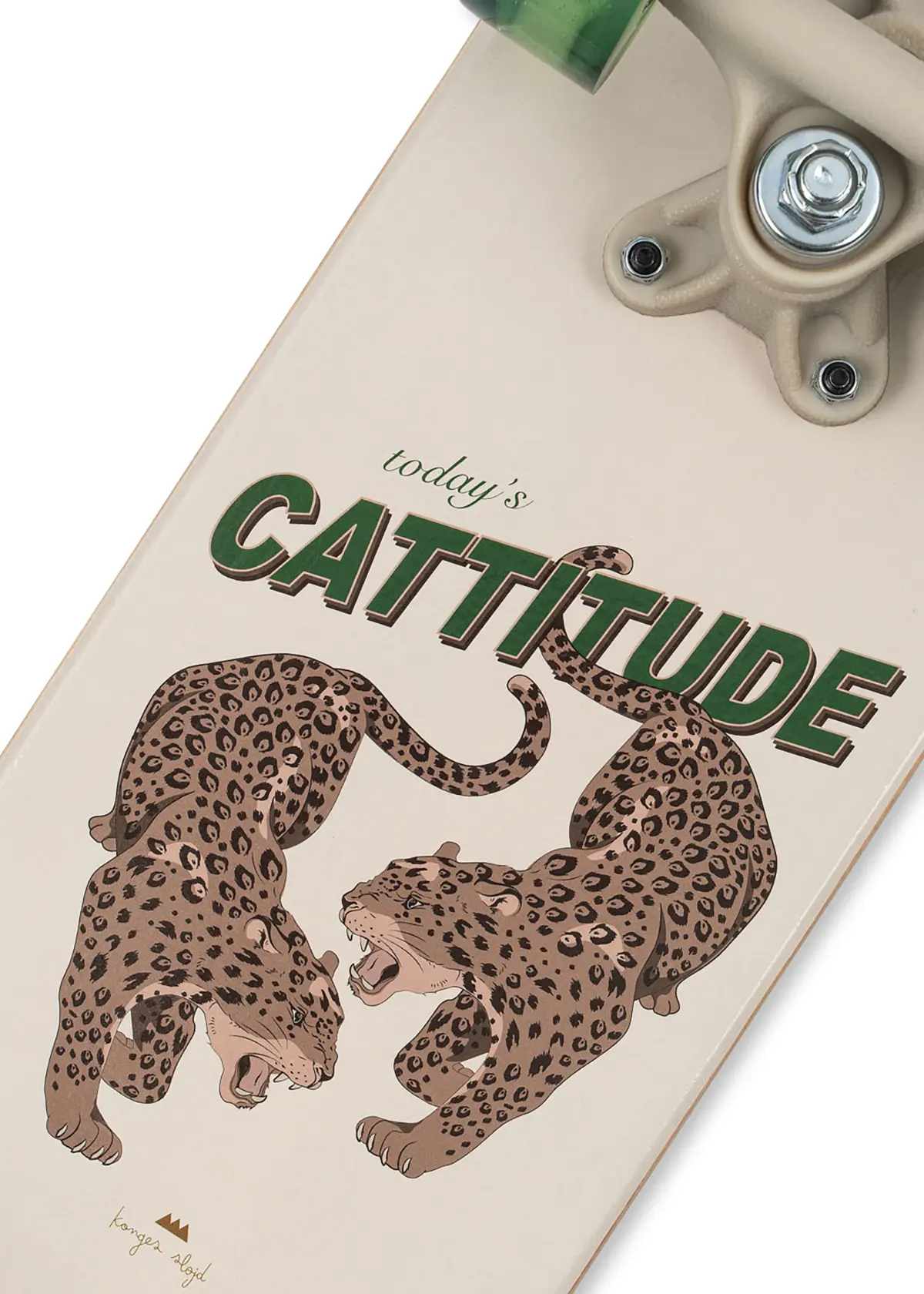 Konges Sløjd Skateboard „Cattitude“ mit Leuchträdern