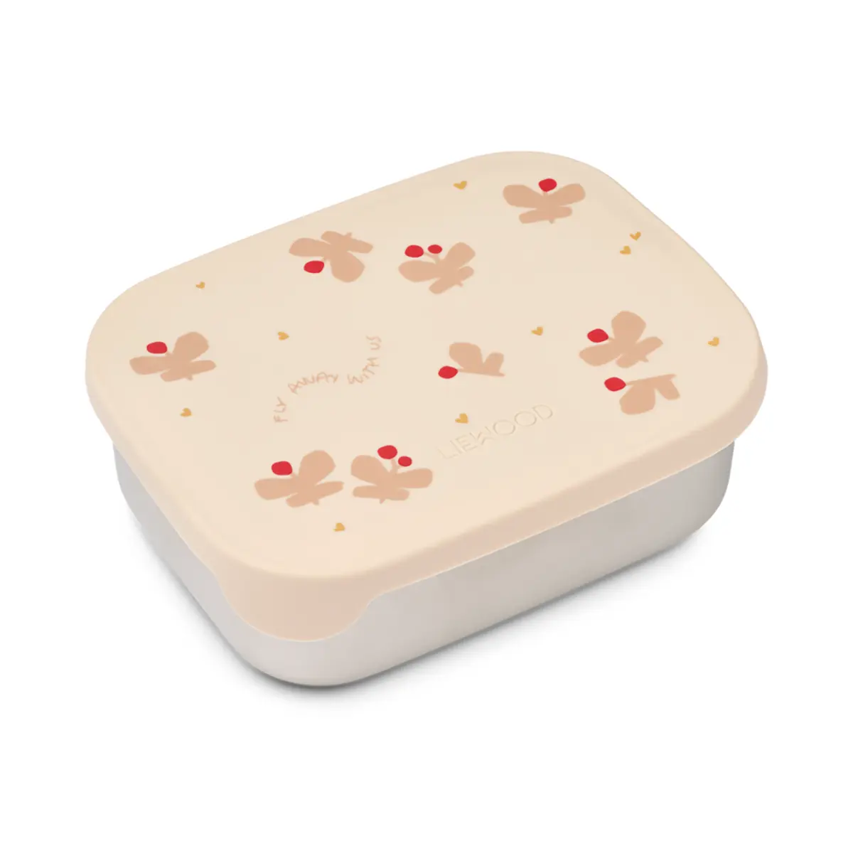 Liewood Arthur Lunchbox „Butterfly / Apple blossom“, Edelstahl mit Silikon-Deckel