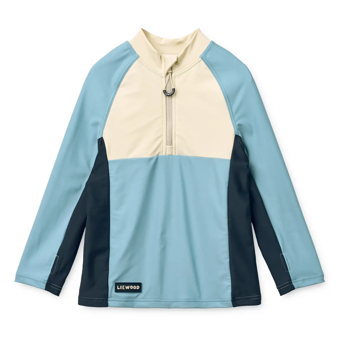 Liewood Oluf Langarm-Schwimm-T-Shirt „Beach blue mix“