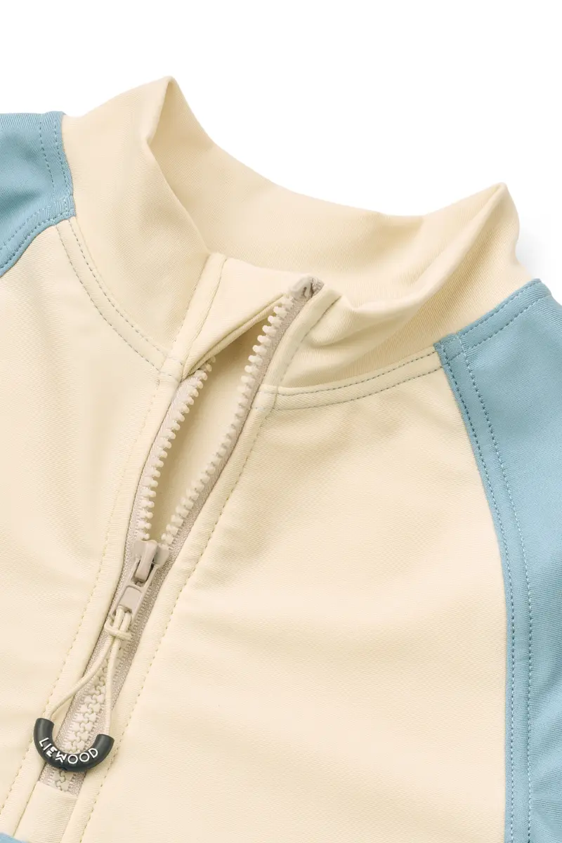 Liewood Oluf Langarm-Schwimm-T-Shirt „Beach blue mix“